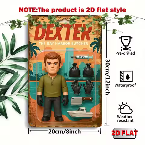 HD Tin Sign Vintage Dexter The Bay Harbor Butcher Wall Decor - Retro 2D Flat Dexter Morgan TV Show A