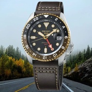 精工 SEIKO 5 SPORTS AUTOMATIC 自動錶 GMT SSK036K1 24 JEWELS 啡黑圈 皮帶 Water resistance 100M 防水 SSK036-K1
