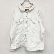 古著 Levi's 第四代白色牛仔夾克/牛仔褲，白色，尺寸 3XL
