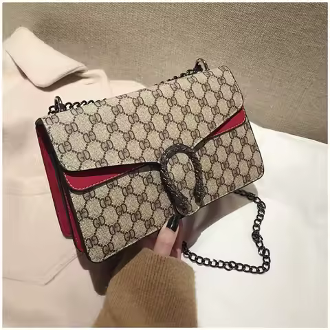 New Trendy Fashion Dionysus Bag Vintage Print Mini Shoulder Crossbody Chain Bag for Women