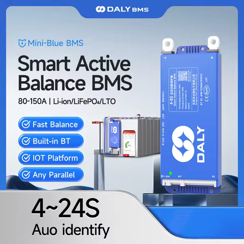 Daly Smart BMS with BT WiFi 4S 12V 8S 24V 16S 48V 80A 100A 150A Active Balance Overcharge/Discharge 