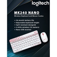 Logitech MK240 Wireless Keyboard + Mouse - White / Black