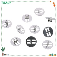 TEALY 100Pcs Candle Manufacturing Bases, Height about 0.7 cm/0.18 inch Round Metal Wood Wick Clips, 
