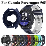 Silicone Case +Strap for Garmin Forerunner 965 Anti-scratch Protection Cover Watchband Wrist for Gar