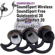 misodiko Silicone Earbuds Tips Replacement for Bose SoundSport Wireless/ Free, Quietcontrol 30, QuietComfort 20 (Black)