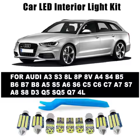 No Error LED Interior Light Kit For Audi A3 S3 8L 8P 8V A4 S4 B5 B6 B7 B8 A5 S5 A6 S6 C5 C6 C7 A7 S7