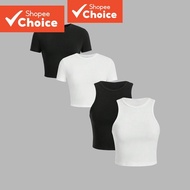 Women Casual Tank Top Plain Basic Crop Tank Top L80ED368