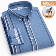 American Heavyweight Blue And White Striped Shirt Long-sleeved Mens Loose Bf Boyfriend Style Casual 