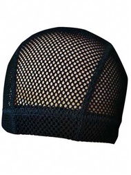 1 件組軟鉤針假髮帽厚網狀圓頂帽用於製作假髮大孔髮網可拉伸均碼