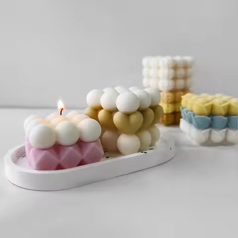 Rose Pumpkin Rubik’s Cube-Shaped Scented Candle Silicone Mold Heart-Shaped Rubik’s Cube Handmade Soa