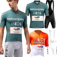 Netcompany-Ineos Team Cycling Jersey Set Tour De Italy Bicycle Grey Clothing Bike Shirts Suit Bicycl