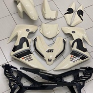 Y16 COVERSET Y16ZR MOVISTAR CREAMY WHITE M HITAM  EQUIPMENT MANUFACTURED OEM 2022 YAMAHA SIAP TANAM 