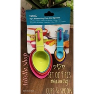 SET of 9 pcs measuring cups & spoon
