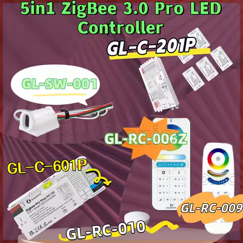 HOT LED Controller GL-C-201P/GL-C-601P/GL-RC-006Z 5in1 ZigBee 3.0 Pro App Voice for RGB RGBCCT RGBW 