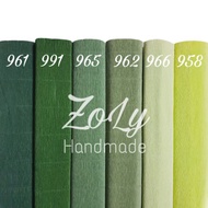 Italian crepe paper 140g green cardboard roll 50x250cm