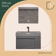 Design Plan Bathroom Slate Integrated Basin Cabinet With Smart LED Mirror