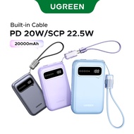 New in Sale UGREEN 20000mAh Built-in Dual-Cable PD20W Digital Display Fast Charging Power Bank for i