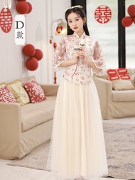 Váy Cưới Phong Cách Trung Hoa Mới Cho Cô Dâu Váy Cưới Cỡ Lớn Cổ Điển Thường Ngày Váy Cưới Cho Đám Cư