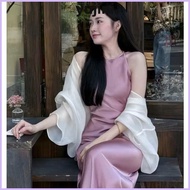 YUJINI Chiffon Shirt, Loose Fit Thin Mesh Cover Up, Breathable Long Sleeve Wrinkle Free Sun Protecti