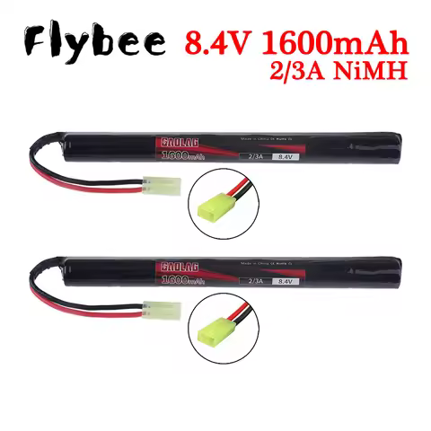 8.4V 1600mAh 2/3A NiMH Battery with Mini Tamiya connector For Airsoft Guns Cyma AK47 Kalashnikov AK4