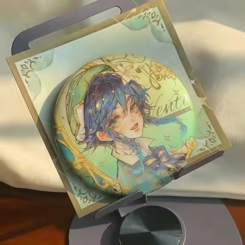 58MM Genshin Game Venti Metal Brooch Pin Cute Cartoon Anime Badge Backpack Jewelry Bag Accessories C