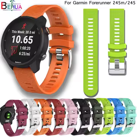 Silicone Original Sport Replacement Watch band For Garmin Forerunner 245 645 245M / vivomove HR / Vi