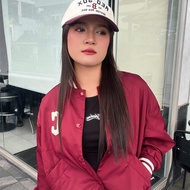 [ GENUINE ] Jacket MLB LOGO C NYLON RED UNISEX MEN AND WOMEN