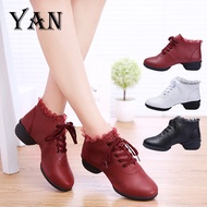 Yan Dance Shoes For Women Latin Dance Shoes/ Line Dance Semi Boots Latest Lace