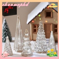 CHANMVPHD Set of 5 Illuminated Mercury Glass Trees, Creative With Light Mercury Glass Christmas Tree