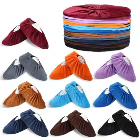 10 Pairs Reusable Nonslip Shoe Covers Multicolor Flannel Shoe Covers Safety Boot Shoe Covers Univers