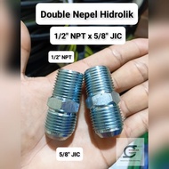 Double Hydraulic Nipple 1/2" NPT x 5/8" JIC (MB-MJ)