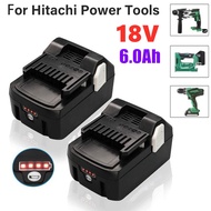 ♟High Capacity 6000mAh 18V Lithium Replacement Battery for Hitachi Power Tools BSL1830 BSL1840 DSL18