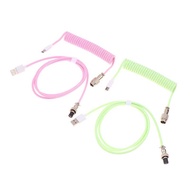 Annapurplesky Mechanical Keyboard Coiled Cable Wire Type C USB Port Wire Mechanical Keyboard  Deskto