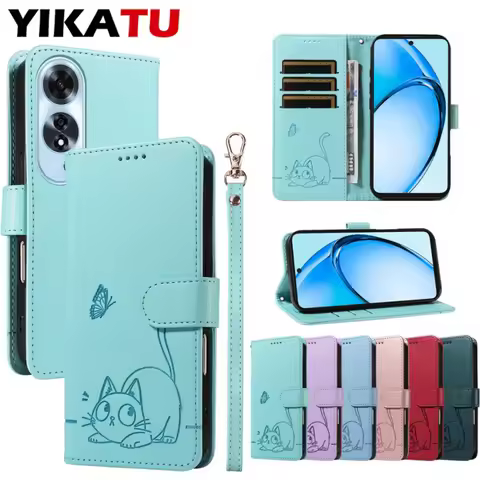 High Quality Magnetic Wallet Flip Leather Case for OPPO A54 A54S A55 A72 A73 A74 A78 A93 A94 A95 A96