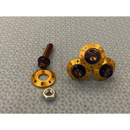 eBike baut variasi visor M6 Outer Hexagon Burnt Titanium Screw Modified Washer M6 Titanium Bolt