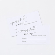 50 Count Guess How Many Game Cards 3.5"X2" Etra Heavyweight Baby Shower Game Cards 110LB Premium Car