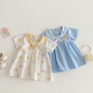 short sleeve dress for girls 8-23kg, cute sailor style