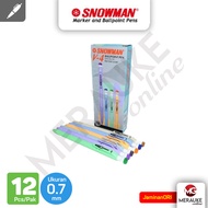Snowman V-4 Black Ballpoint 12 Pcs