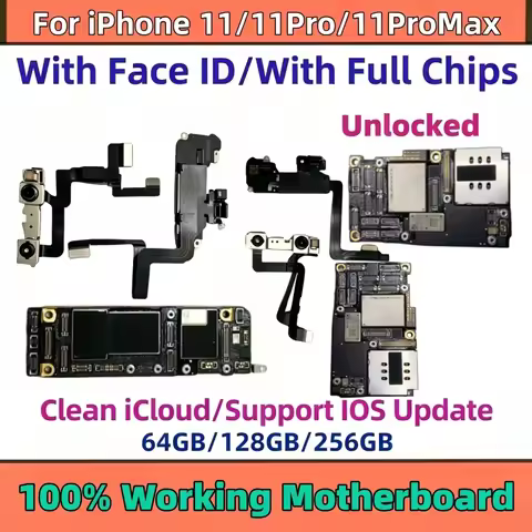 100% Working Unlocked Motherboard For iPhone 11/11Pro/11Pro max with/NO Face ID Mainboard Support iO
