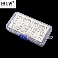 100PCS 10Values*10PCS NTC Thermistor Thermal Resistor kit MF52 NTC-MF52AT 1K 2K 3K 4.7K 5K 10K 20K 4