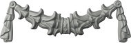 Ekena Millwork ONL09X03X01BL 9 1/2-Inch W by 3 1/8-Inch H by 5/8-Inch P Bell Flowers with Swag Onlay