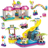 Friends House Building Set for Girls, Friendship Cake Shop Swimming Pool Party Building Set with Sto