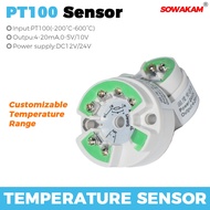 Temperature Transmitter PT100 Sensor 4-20mA 5V 10V Output Thermal Resistance Temperature Transducer