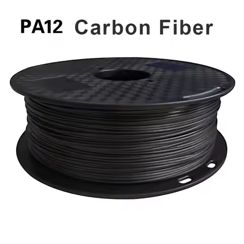 Carbon Fiber Filled Nylon Filament PA12-CF1.75mm Black 1Kg Spool 3D Printing Filament for 3D Printer