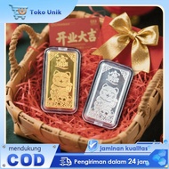 Feng Shui Gold Coin Lucky Cat Coin Gold Coin Souvenir Square Gold Wealth Amulet