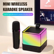♥ SFREE Shipping ♥ Mini Portable K18 wireless Bluetooth speaker with dual microphones karaoke microphone all-in-one machine outdoor KTV 3D Stereo Amplifier party colorful speaker