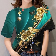 Printed women's T-shirt 3D graphic Plus size dress Summer short sleeve shirt 2024