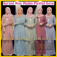 Baju Kurung Riau Moden Sulam Pleated Cutting Kembang @ Sarong Anggun