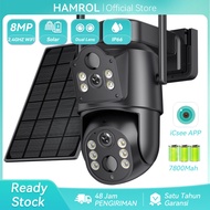 Hamrol Surya Outdoor Kamera 8MP CCTV Dual Lens 360°PTZ Camera HP Jarak Jauh Waterproof WIFI Kamera
