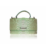 湖水綠蟒蛇皮斜肩包